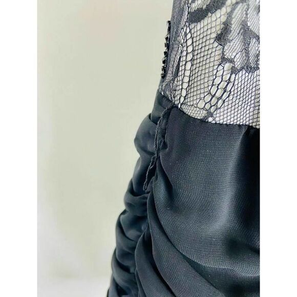 Tadashi Shoji Black & Beige Lace Cocktail Dress 8 - Picture 3 of 7